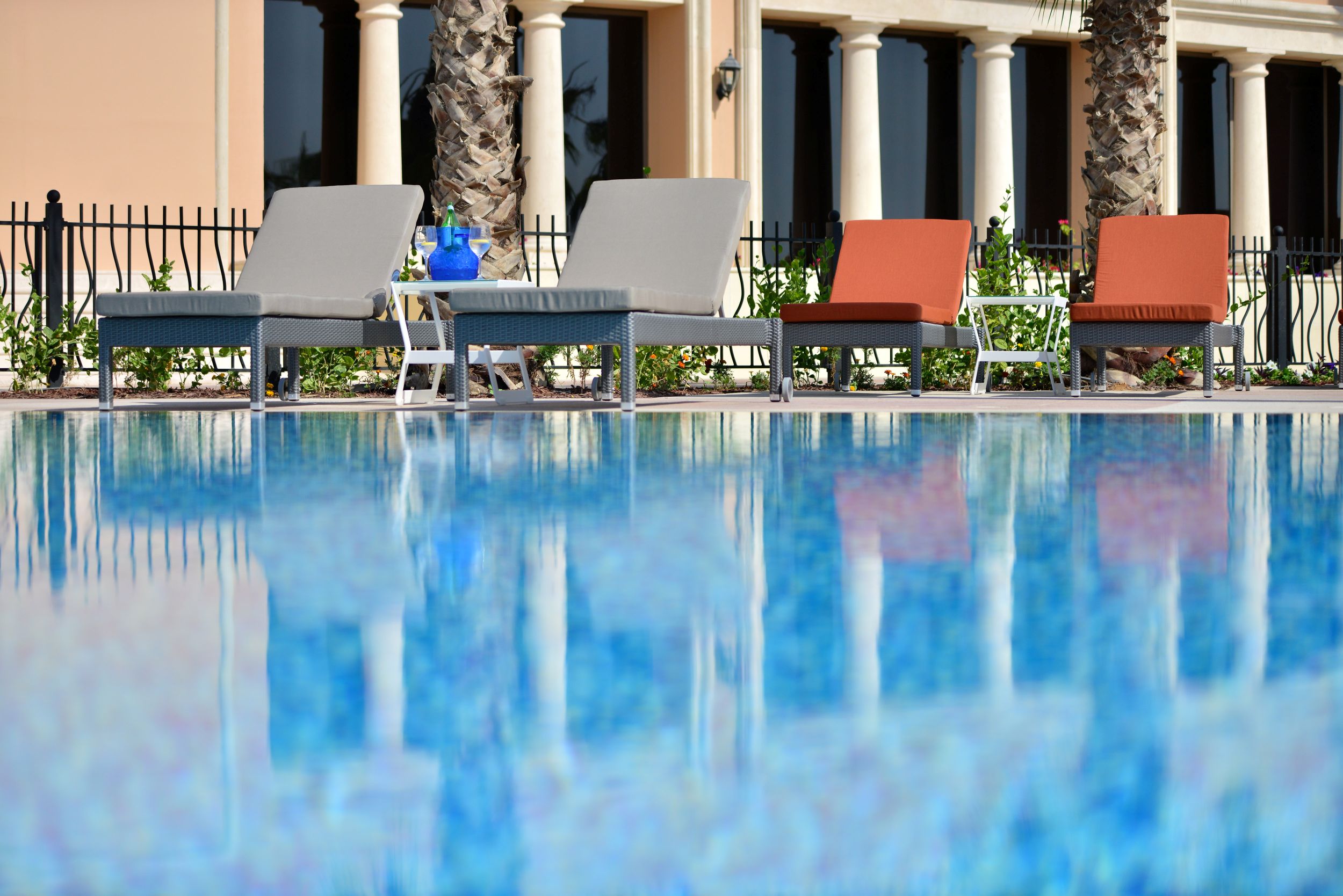 Pool area sunlounger