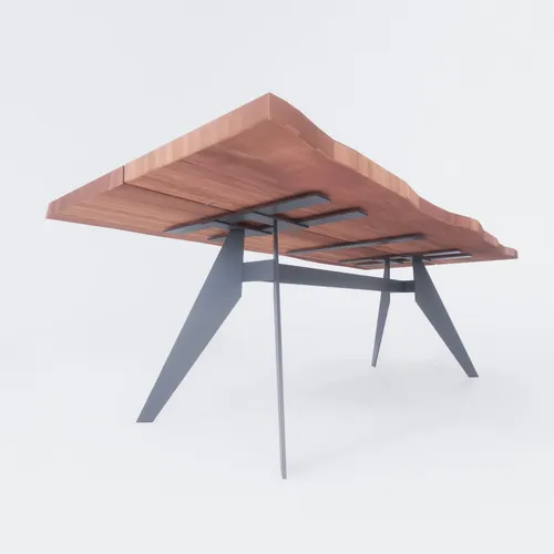 One Tree 2 Piece Live Edge Tropical Walnut Wood Slab Table