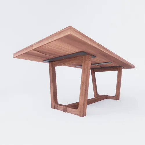 One Tree 2 Piece Straight Edge Tropical Walnut Wood Slab Table