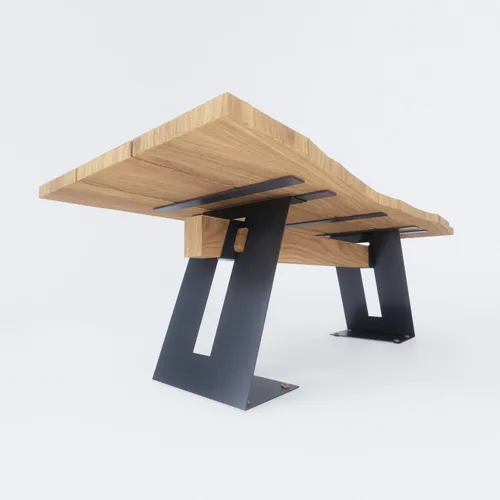 One Tree 3 Piece Live Edge African Mahogany Wood Slab Table