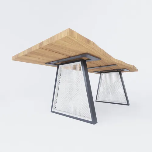 One Tree 3 Piece Live Edge African Mahogany Wood Slab Table