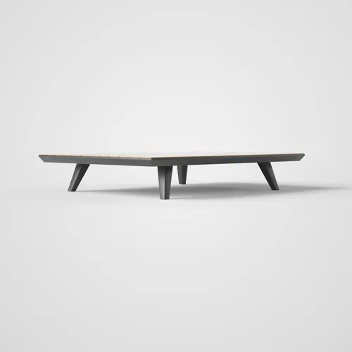 COFFEE TABLE W/TEAK TOP